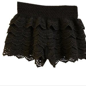 Crochet Lace Black Shorts